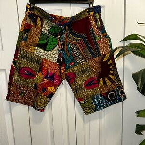 African Wax Print Men’s Shorts - Multicolor